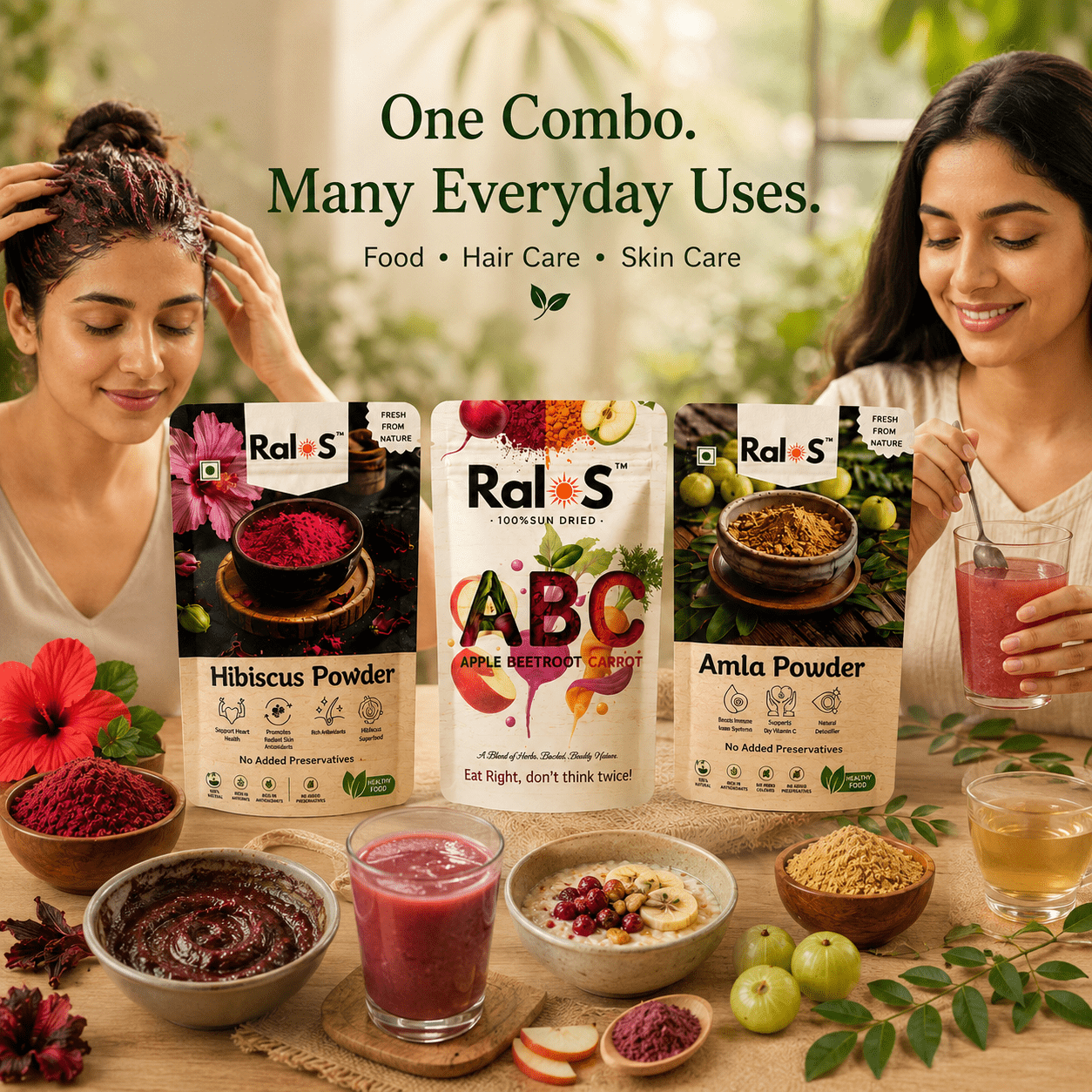 Amla + Hibiscus + ABC Powder Combo