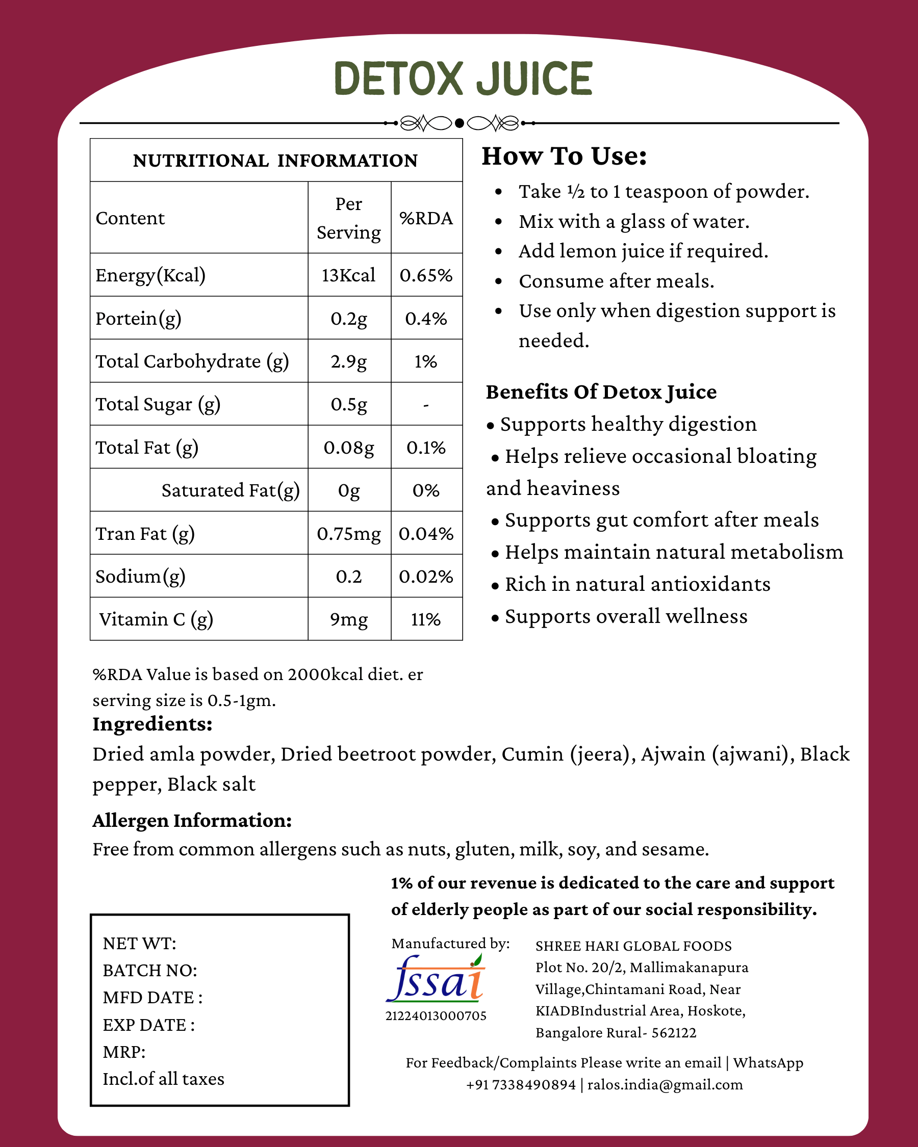 Amla Beetroot Detox Juice | Daily Body Cleanse | Rich in Antioxidants | Herbal Wellness