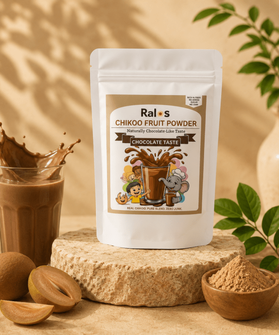 Ralos Chikoo Fruit Powder with natural chocolate taste for kids and healthy nutrition